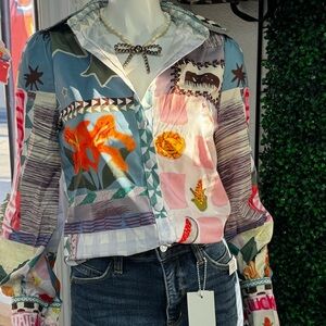 Doublju Multicolor Patchwork Blouse